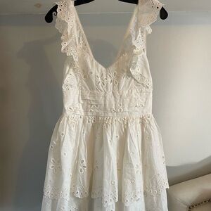 For Love And Lemons White Eyelet Mini Dress